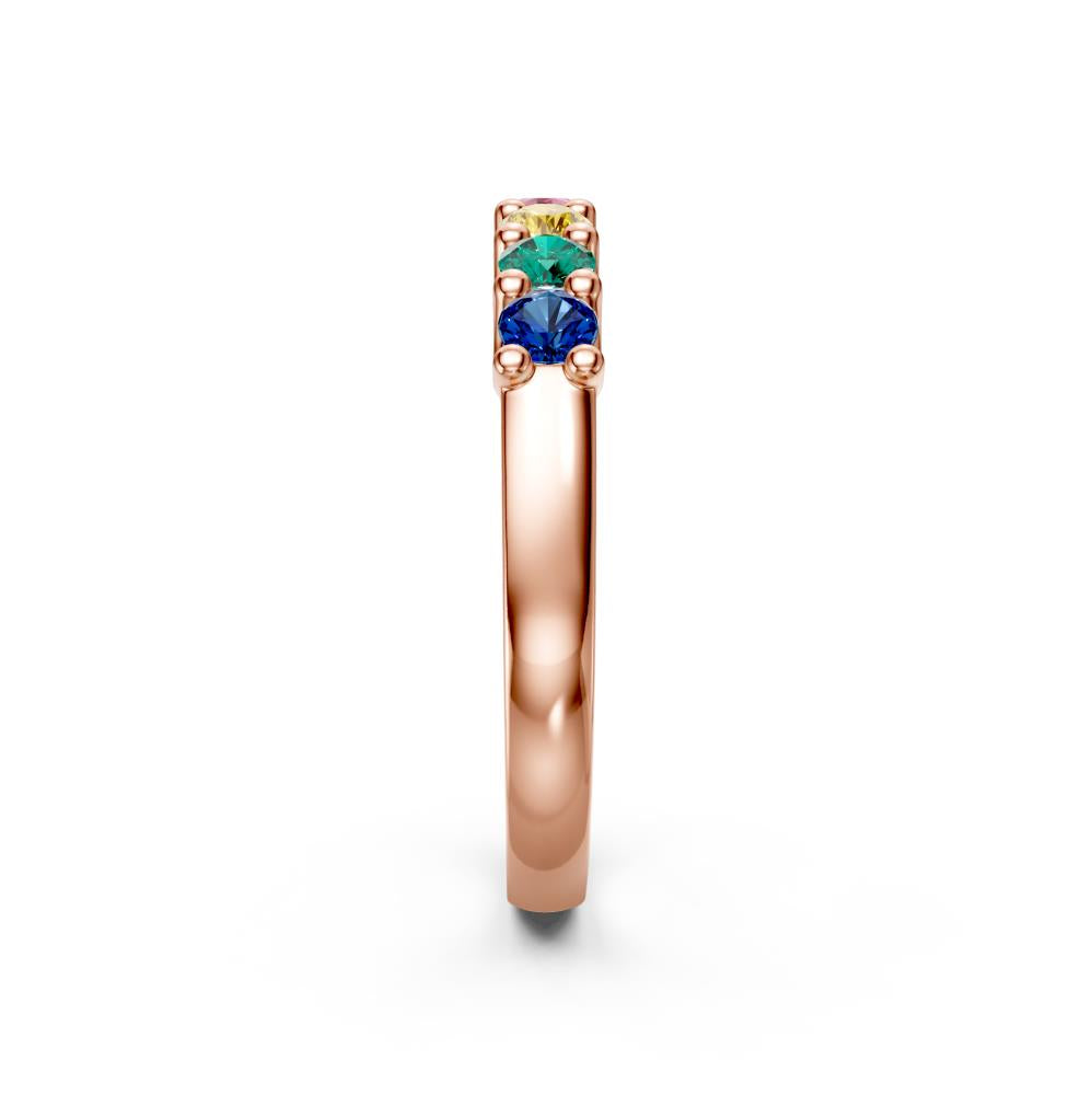 Sapphire Band Ring in Pink Gold
