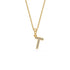 Mini Diamond Letter T Pendant in Yellow Gold