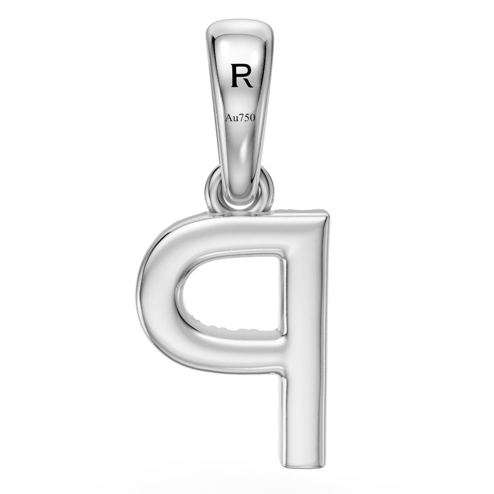 Diamond Letter P Pendant in White Gold