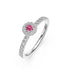 Diamond Ring with Pink Sapphire in White Gold