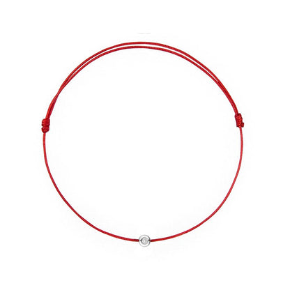 String Bracelet with Diamond in White Gold