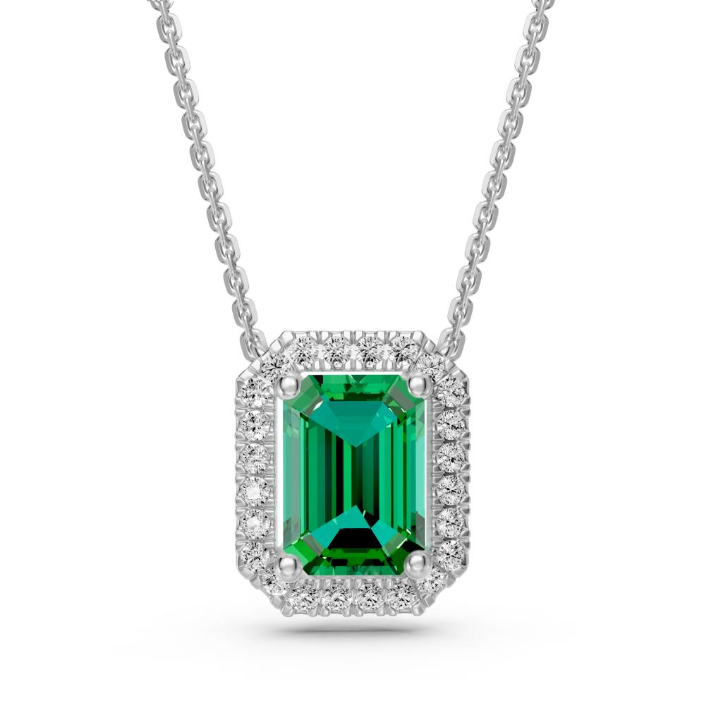White Gold Necklace with Tsavorite Stone