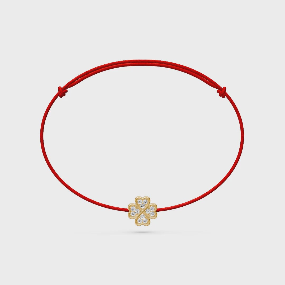 String bracelet with Diamond in Yellow Gold