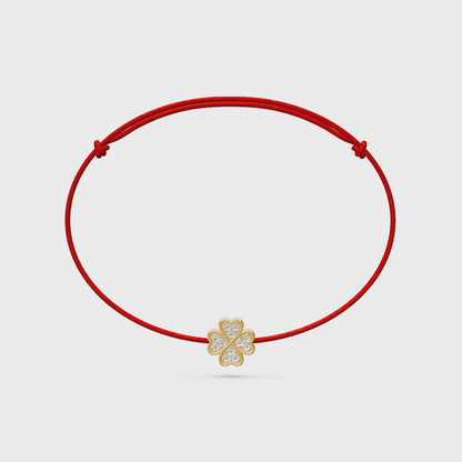 String bracelet with Diamond in Yellow Gold