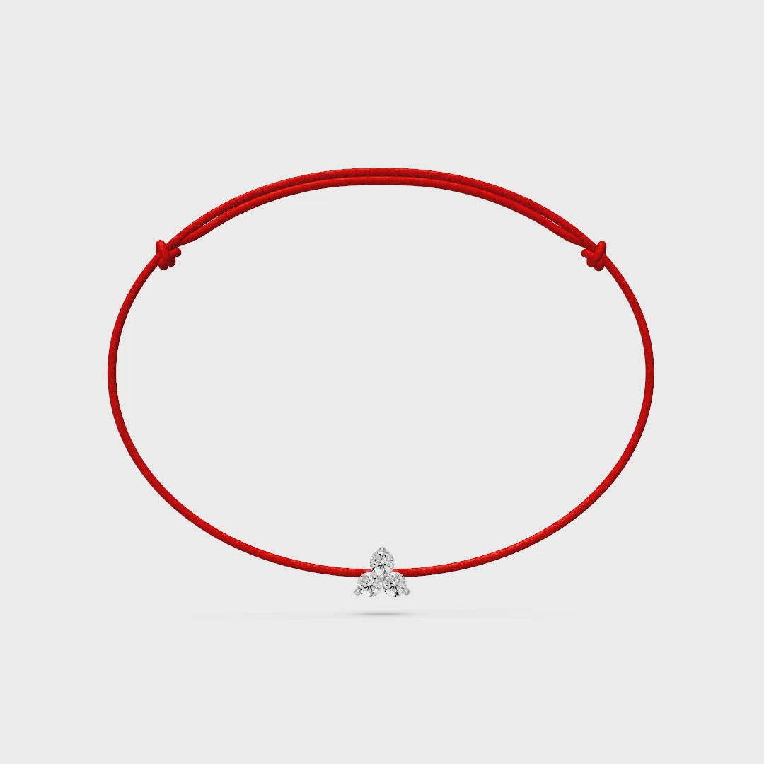 String bracelet with Diamond in White Gold
