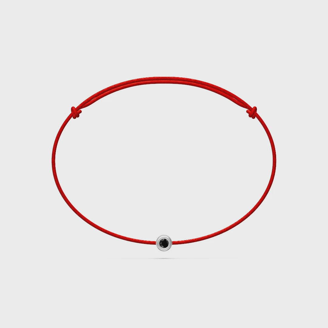 String bracelet with Diamond in White Gold