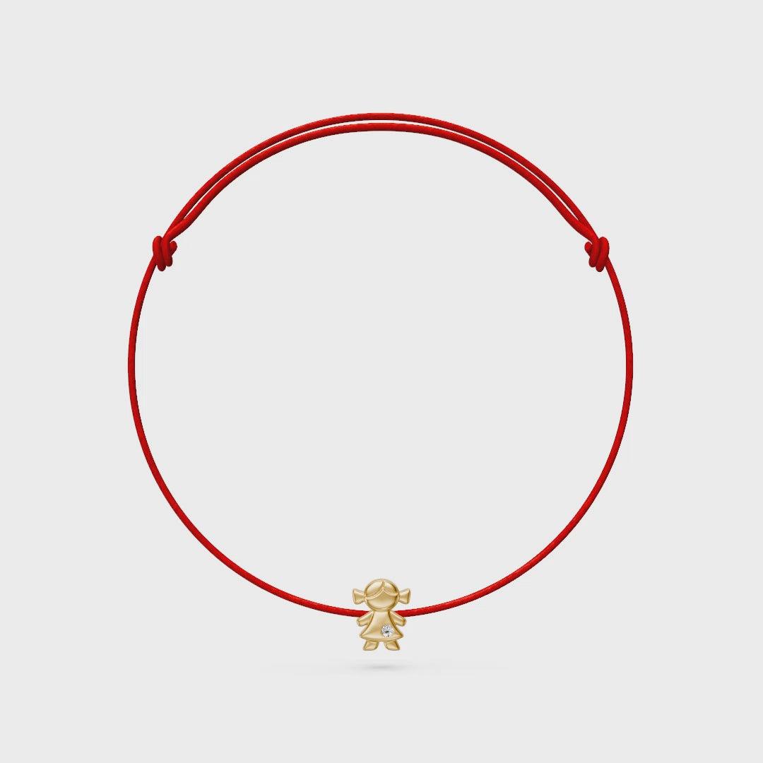 String bracelet with Diamond in Yellow Gold