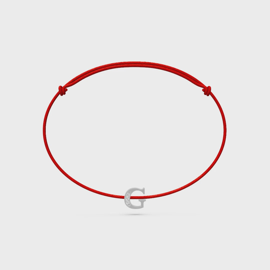 String bracelet with Diamond in White Gold