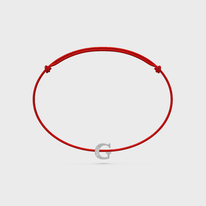 String bracelet with Diamond in White Gold