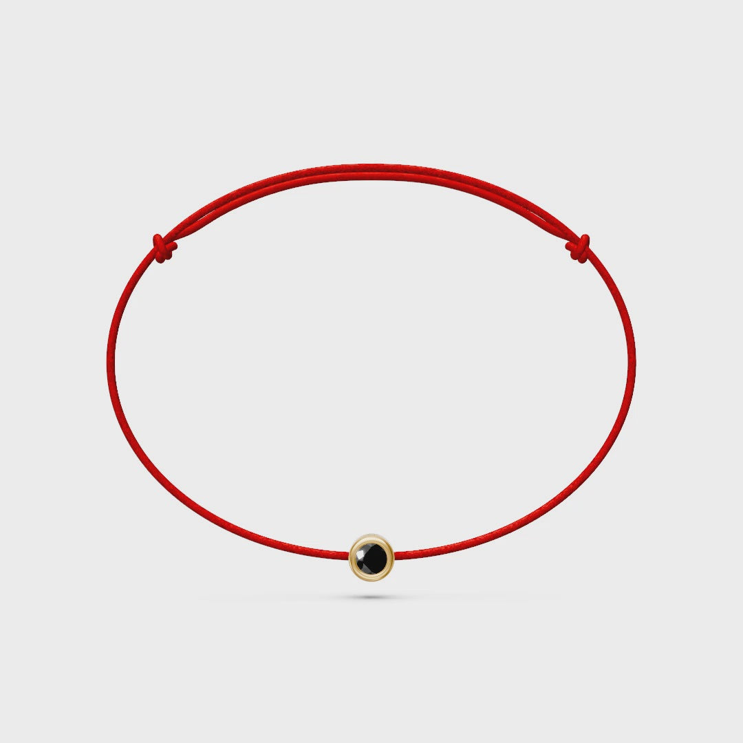 String bracelet with Diamond in Yellow Gold