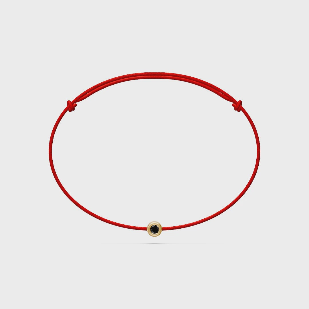 String bracelet with Diamond in Yellow Gold
