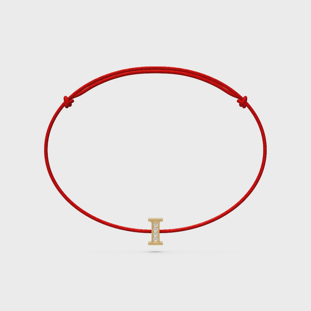 String bracelet with Diamond in Yellow Gold