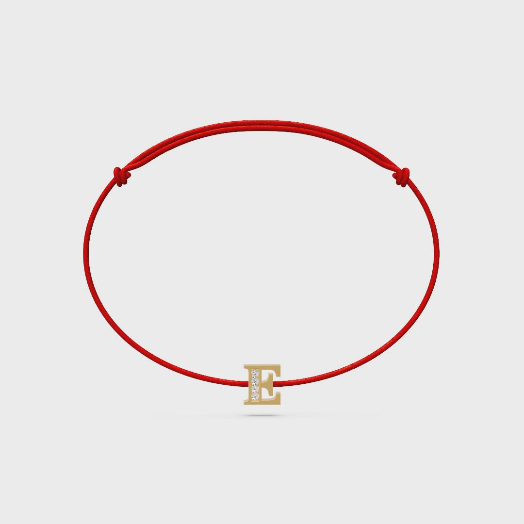 String bracelet with Diamond in Yellow Gold