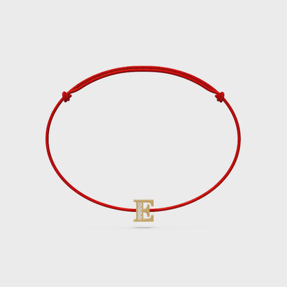 String bracelet with Diamond in Yellow Gold