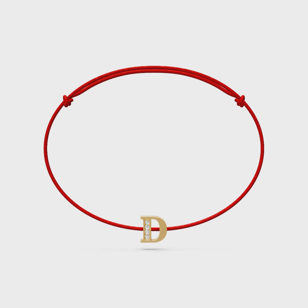 String bracelet with Diamond in Yellow Gold