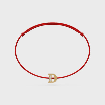 String bracelet with Diamond in Yellow Gold