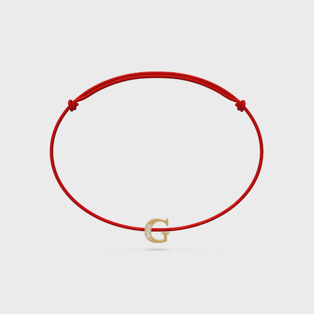 String bracelet with Diamond in Yellow Gold