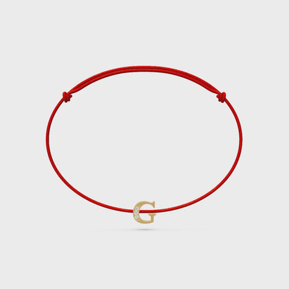 String bracelet with Diamond in Yellow Gold