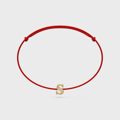 String bracelet with Diamond in Yellow Gold
