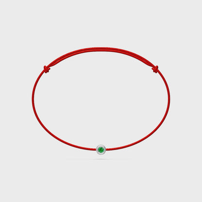 String bracelet with Tsavorite in White Gold