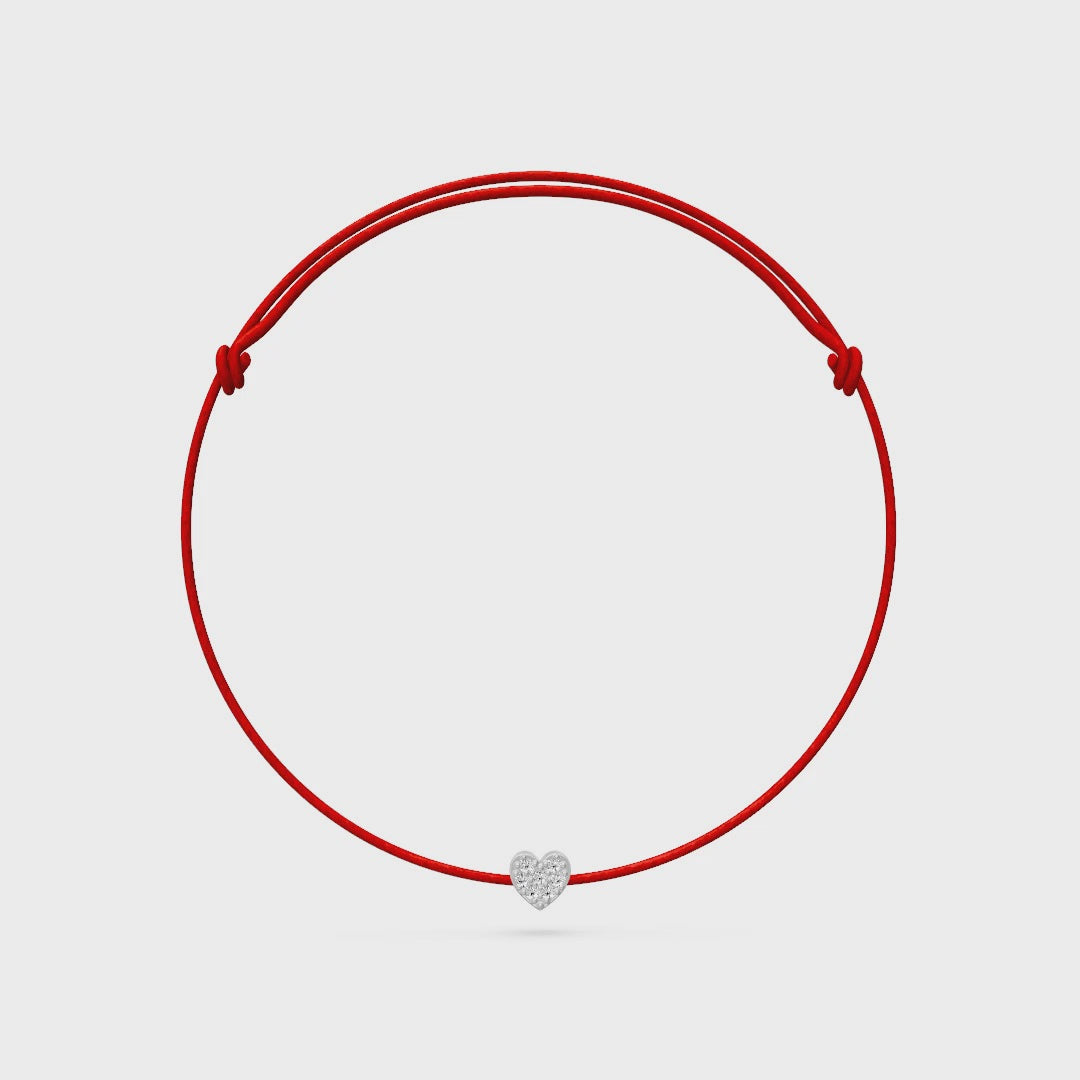 String bracelet with Diamonds in White Gold
