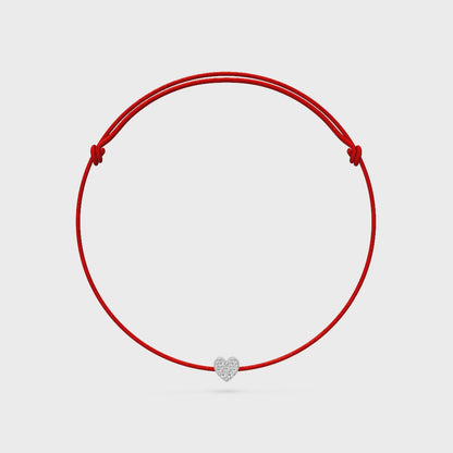String bracelet with Diamonds in White Gold