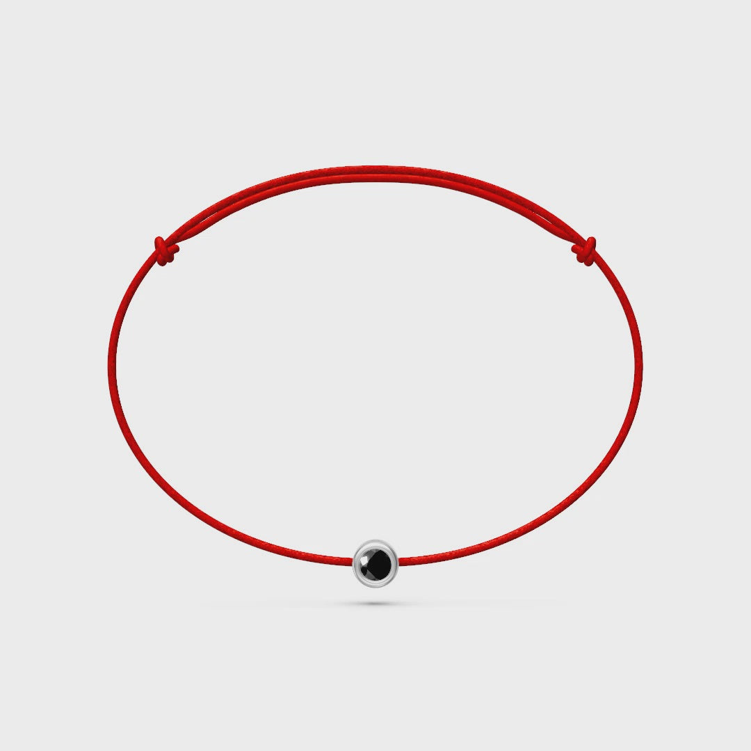String bracelet with Diamond in White Gold