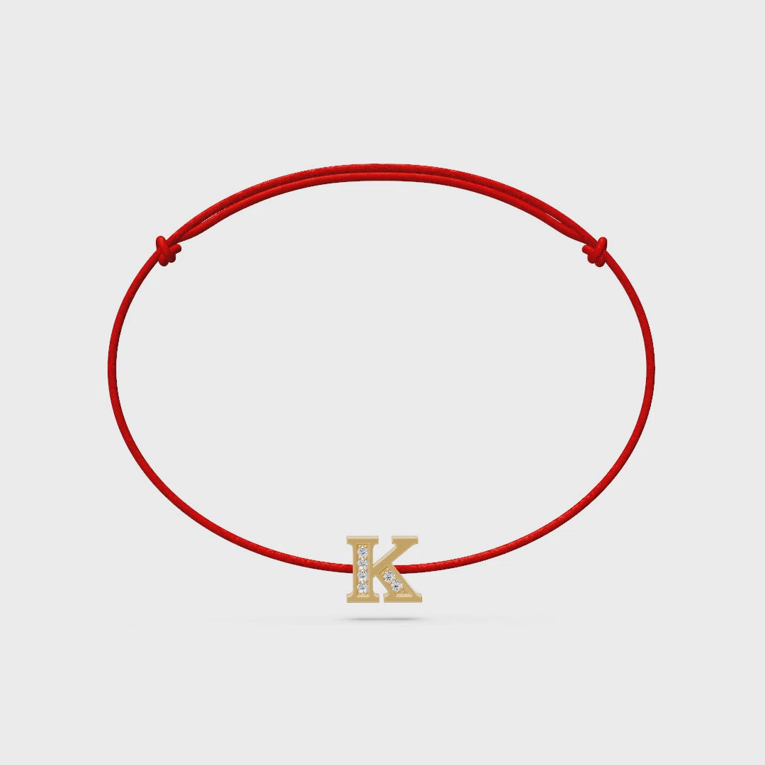 String bracelet with Diamond in Yellow Gold