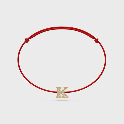 String bracelet with Diamond in Yellow Gold
