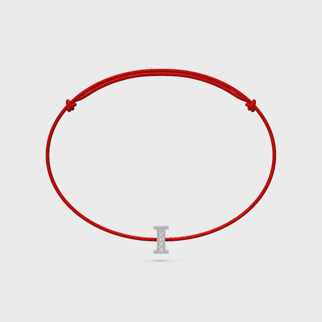 String bracelet with Diamond in White Gold