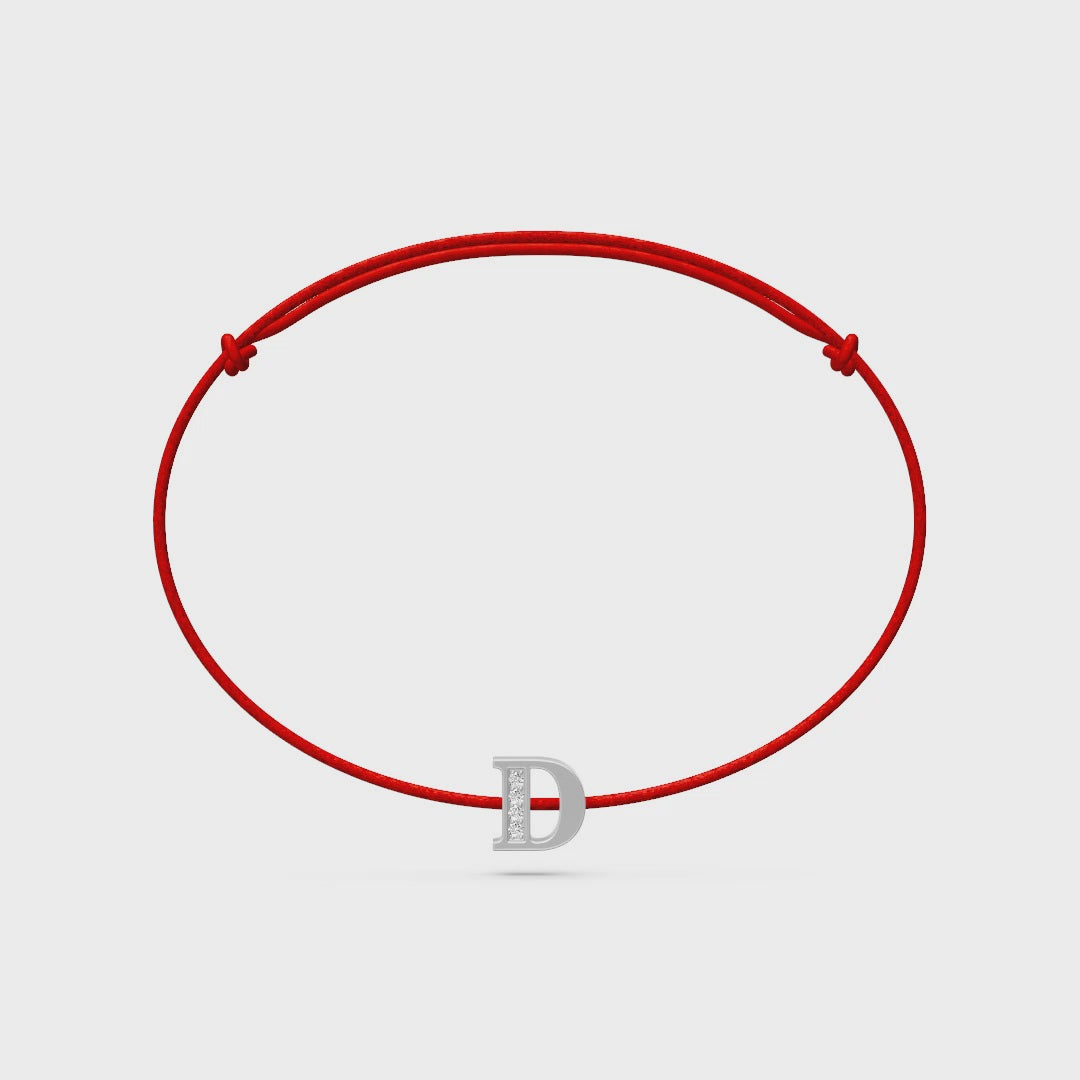 String bracelet with Diamond in White Gold