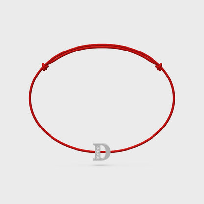 String bracelet with Diamond in White Gold