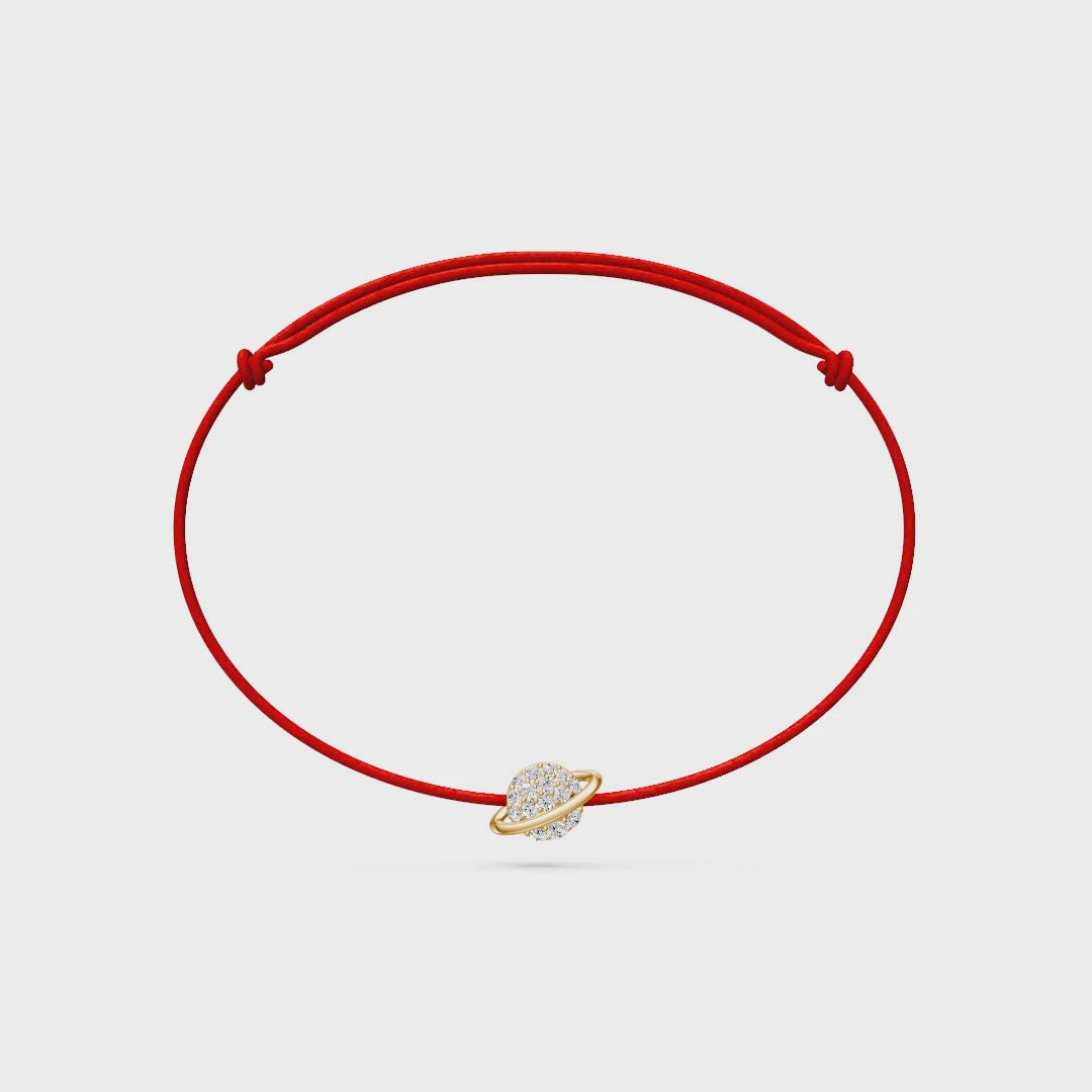 String bracelet with Diamond in Yellow Gold